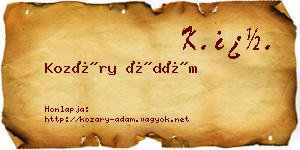 Kozáry Ádám névjegykártya